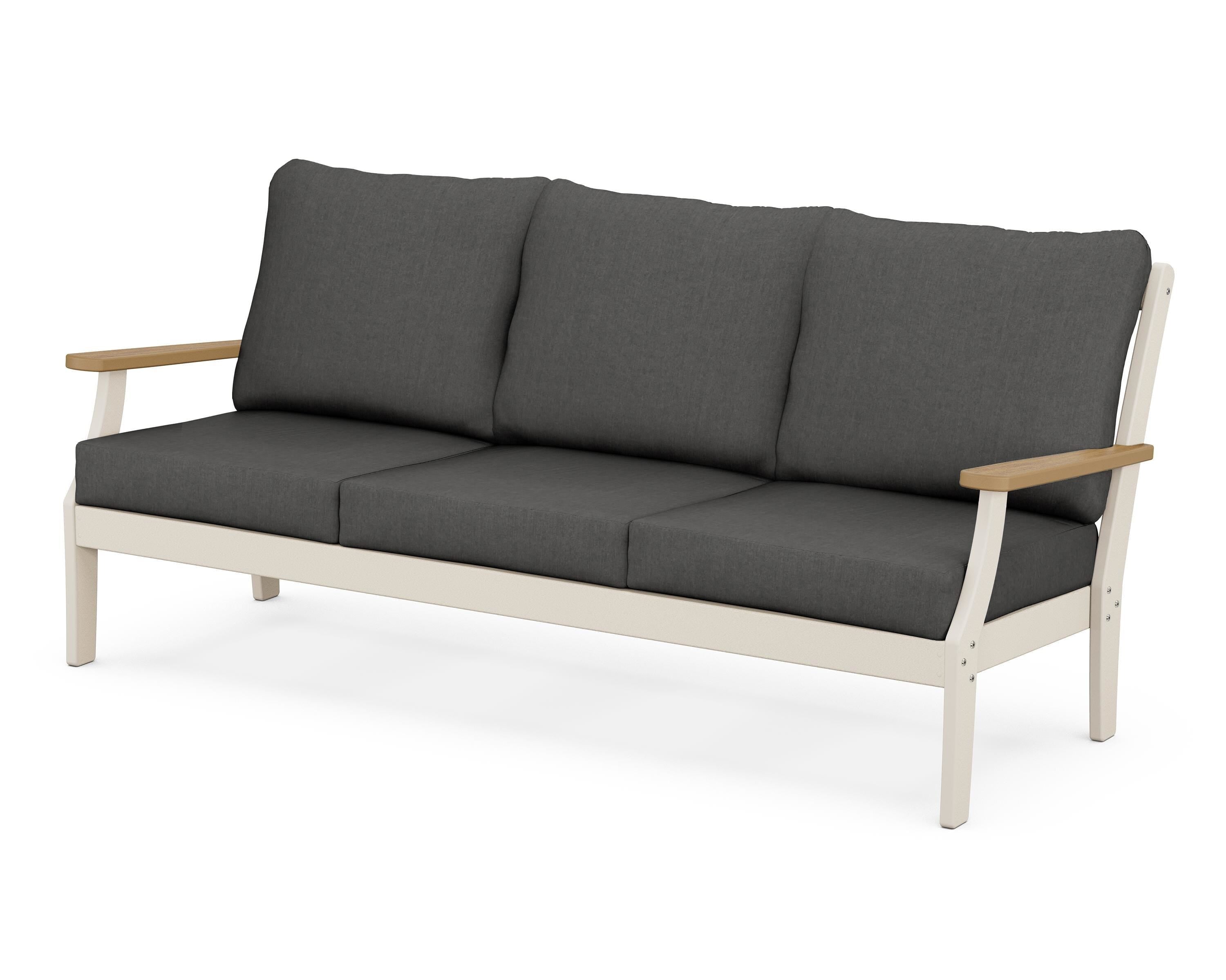 POLYWOOD® Braxton Deep Seating Sofa in Sand / Natural / Spectrum Carbon