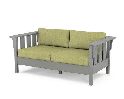 Martha Stewart by POLYWOOD® Acadia Deep Seating Loveseat in Slate Grey / Chartreuse Boucle