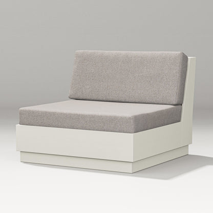PW Designer Series Elevate Modular Armless Chair in Vintage White / Weathered Tweed