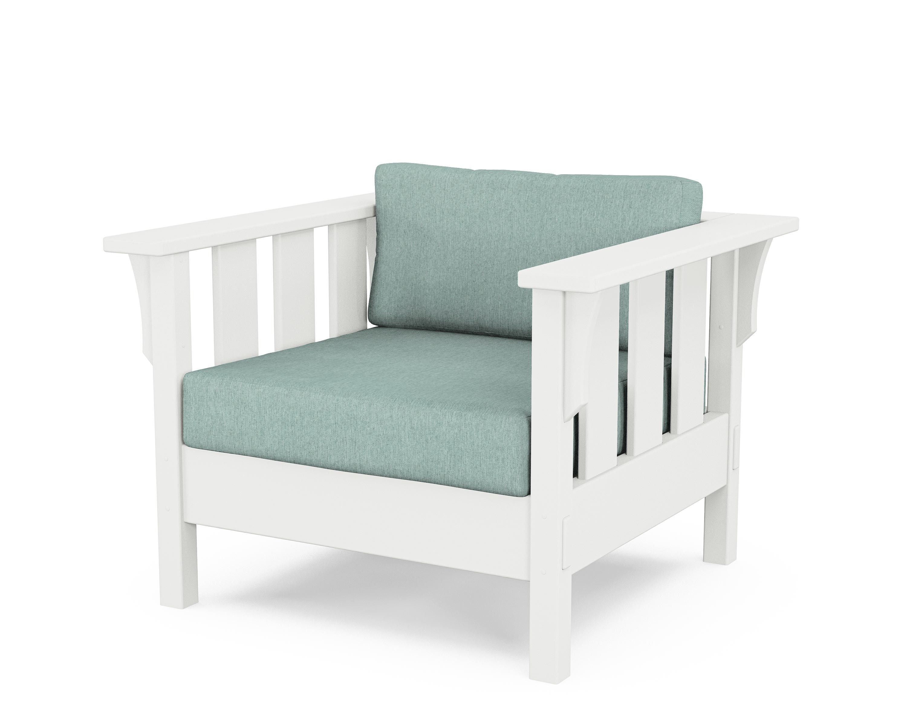 Martha Stewart by POLYWOOD® Acadia Deep Seating Chair in White / Glacier Spa