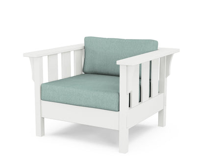Martha Stewart by POLYWOOD® Acadia Deep Seating Chair in White / Glacier Spa
