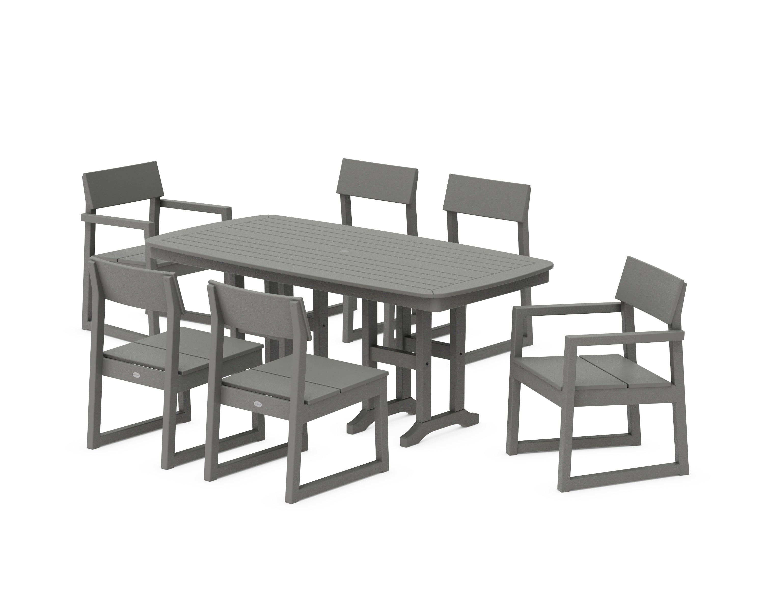 POLYWOOD® EDGE 7-Piece Dining Set in Slate Grey