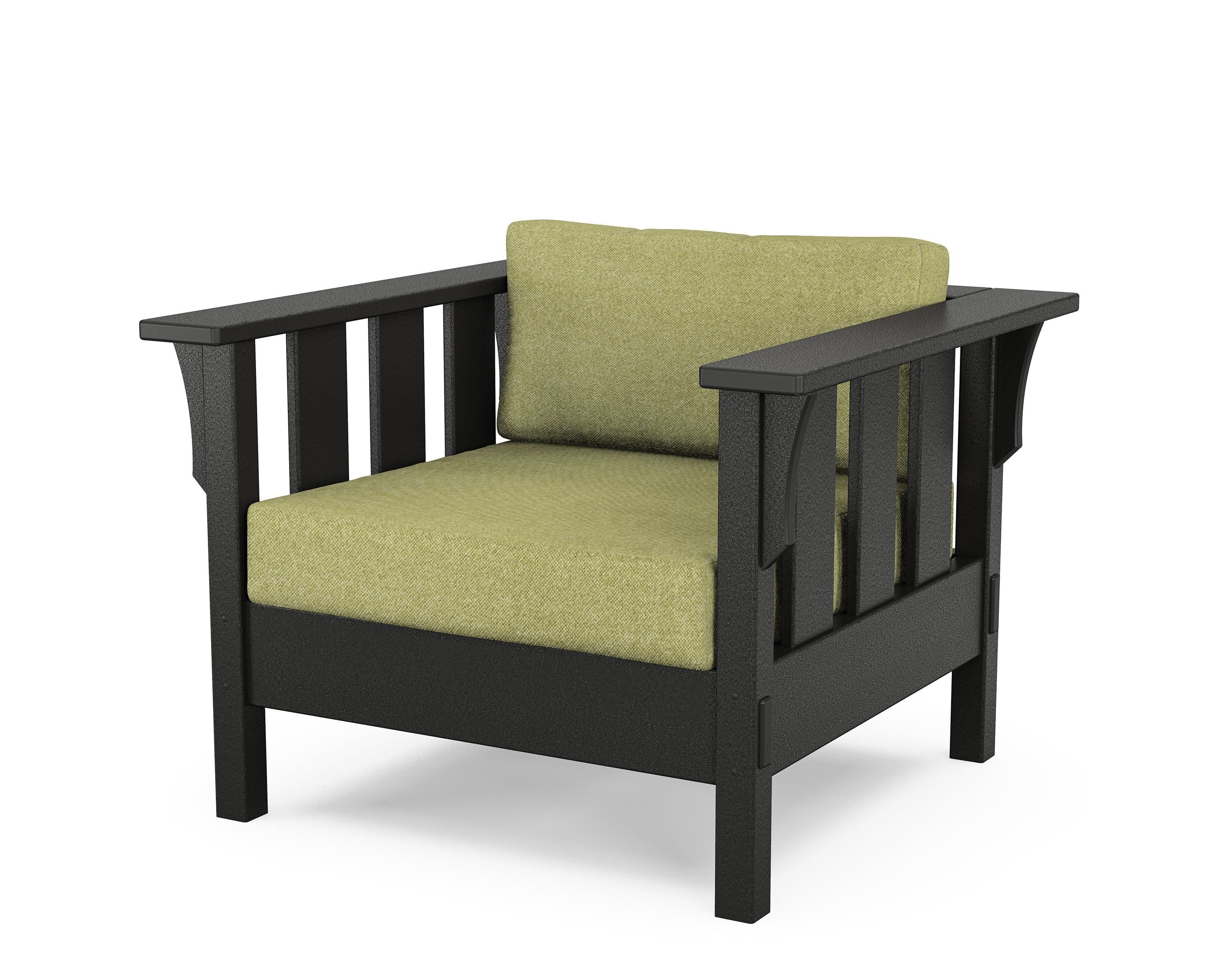 Martha Stewart by POLYWOOD® Acadia Deep Seating Chair in Black / Chartreuse Boucle