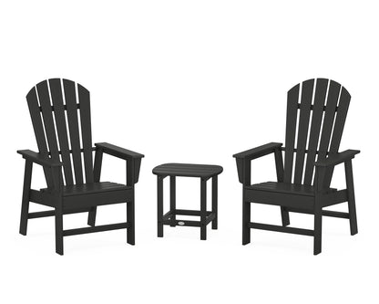 POLYWOOD® South Beach Casual Chair 3-Piece Set with 18" South Beach Side Table in Black
