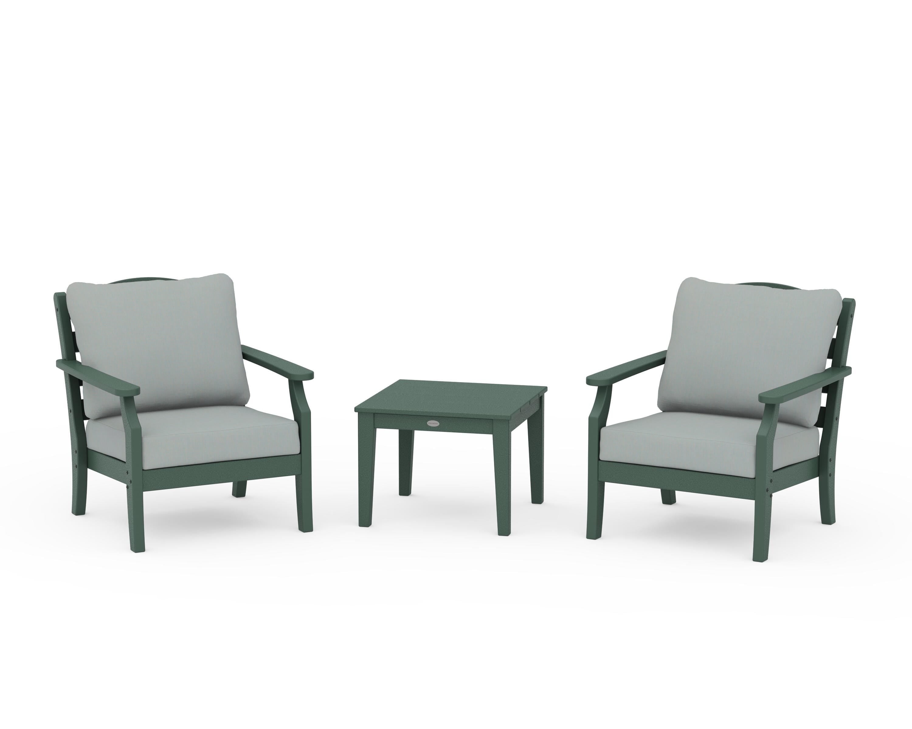 Draper James™ by  POLYWOOD® Savannah 3-Piece Deep Seating Set in Green / Spa