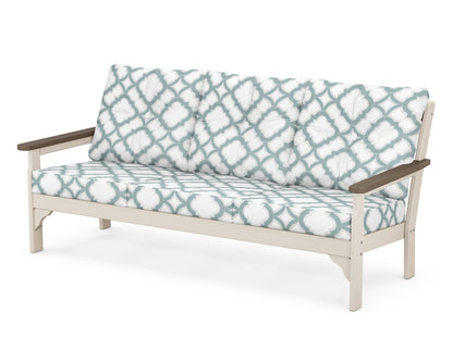 POLYWOOD® Vineyard Deep Seating Sofa in Sand / Kona / Trellis Glacier Spa