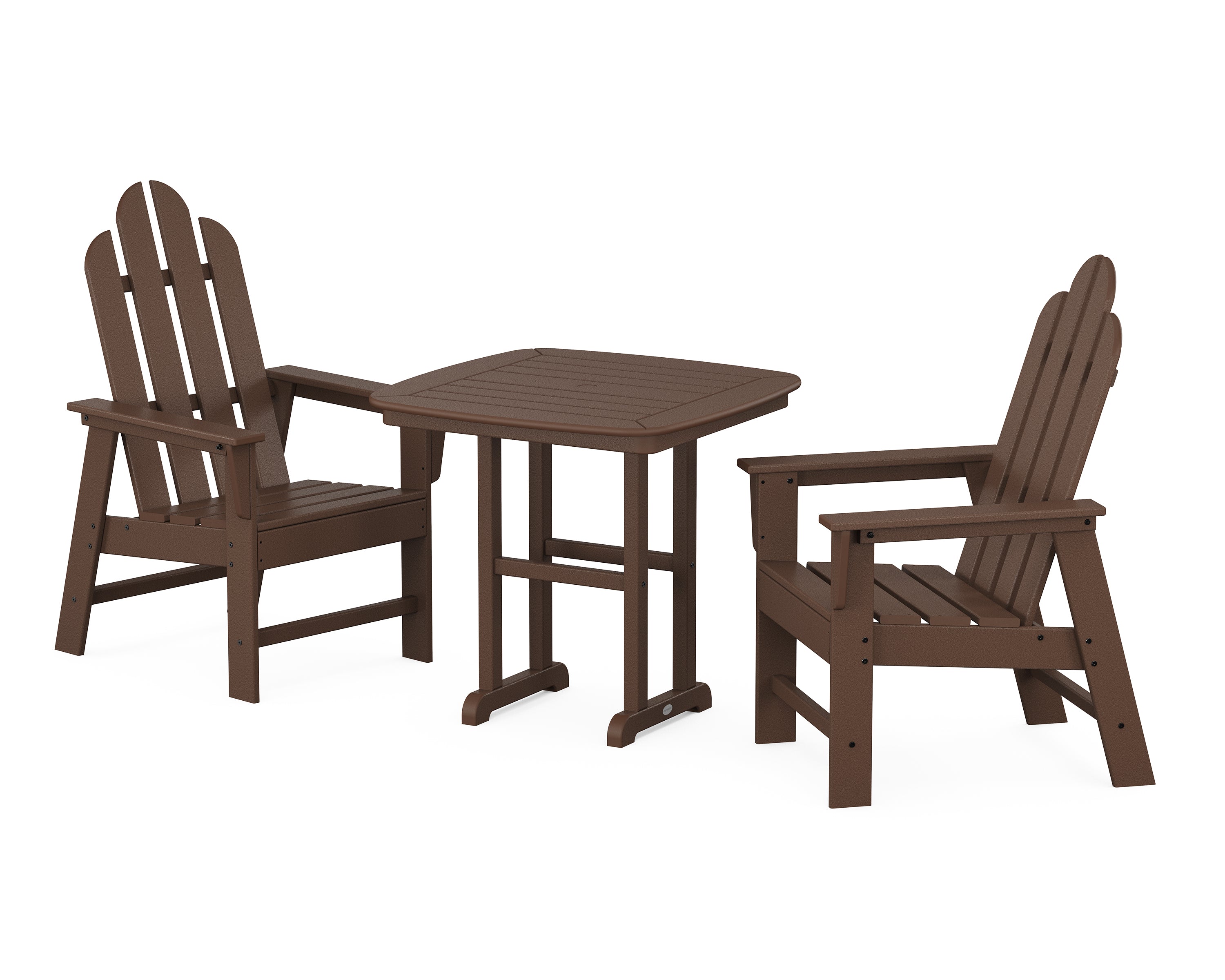 POLYWOOD® Long Island 3-Piece Dining Set in Mahogany