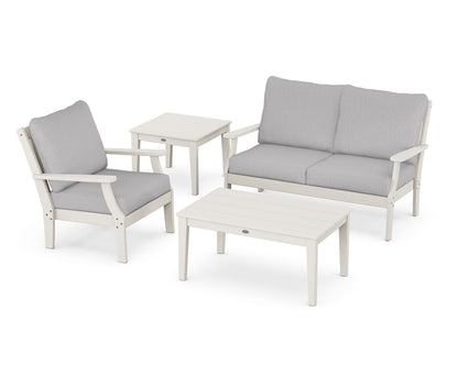 POLYWOOD® Braxton 4-Piece Deep Seating Set in Sand / Granite