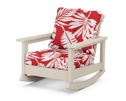 POLYWOOD® Prescott Deep Seating Rocking Chair in Sand / Leaf Crimson