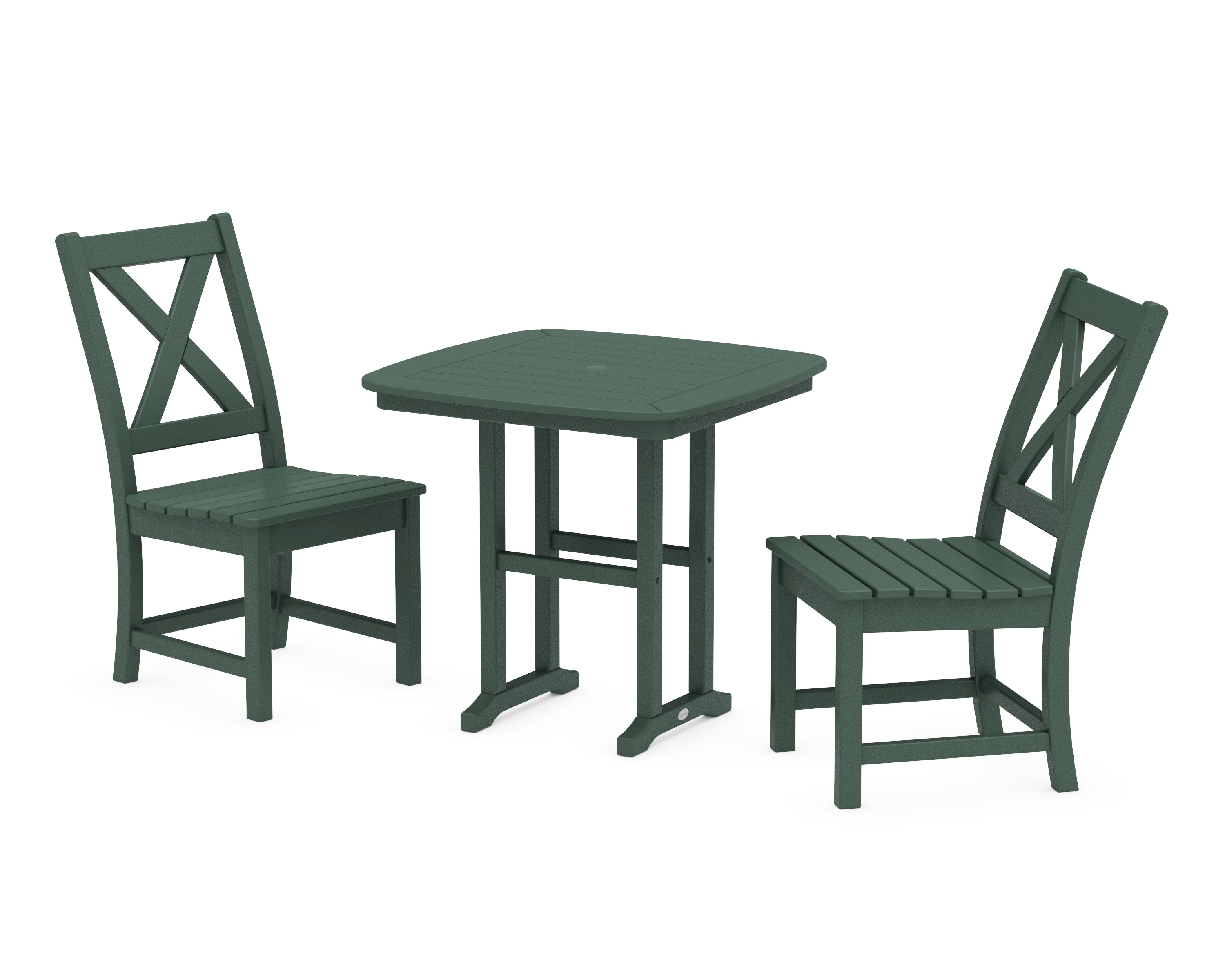 POLYWOOD® Braxton Side Chair 3-Piece Dining Set in Green