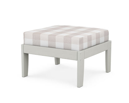 Unbranded Modular Ottoman - Classic in Vintage White / Buffalo Plaid Dune Burlap