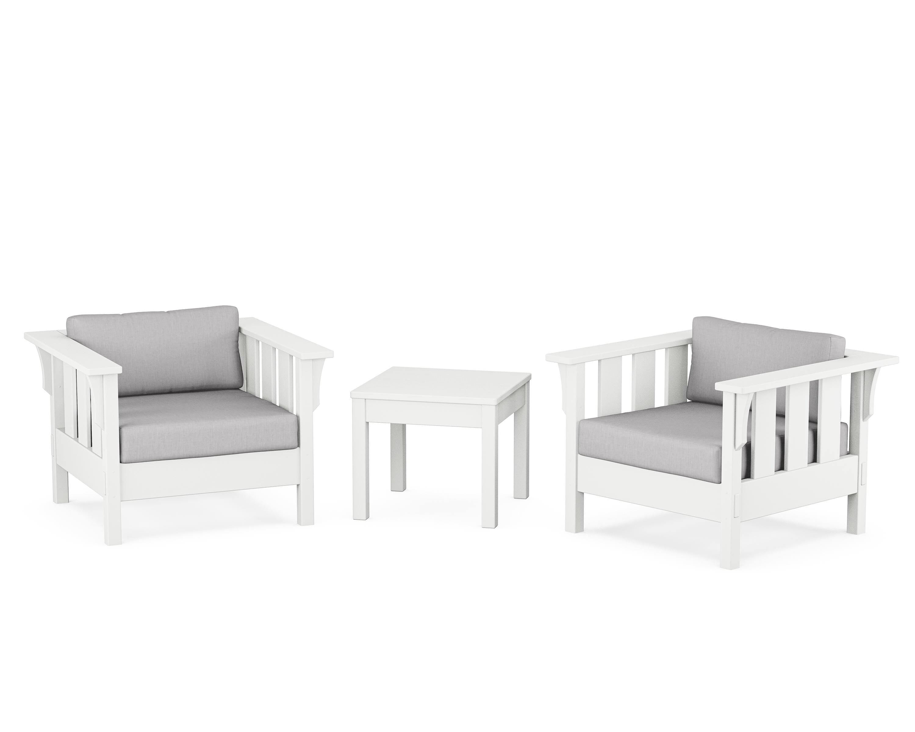 Martha Stewart by POLYWOOD® Acadia 3-Piece Deep Seating Set in White / Granite