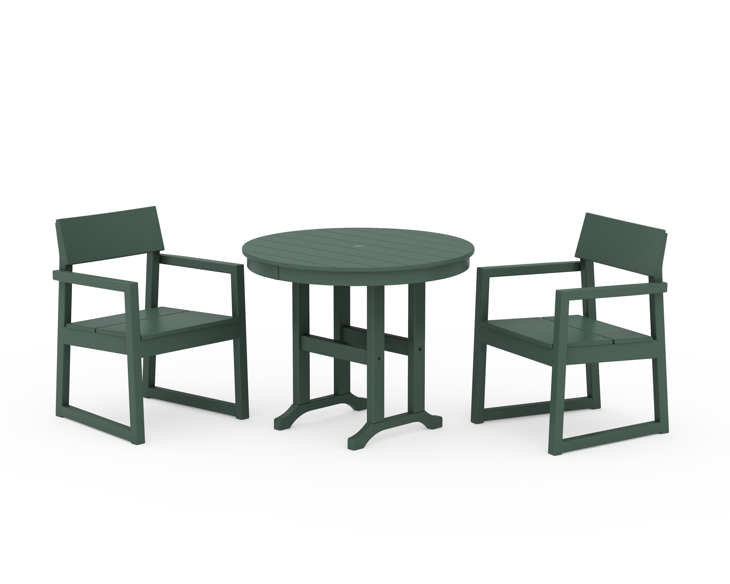 POLYWOOD® EDGE 3-Piece Round Dining Set in Green
