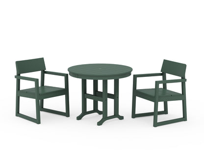 POLYWOOD® EDGE 3-Piece Round Dining Set in Green