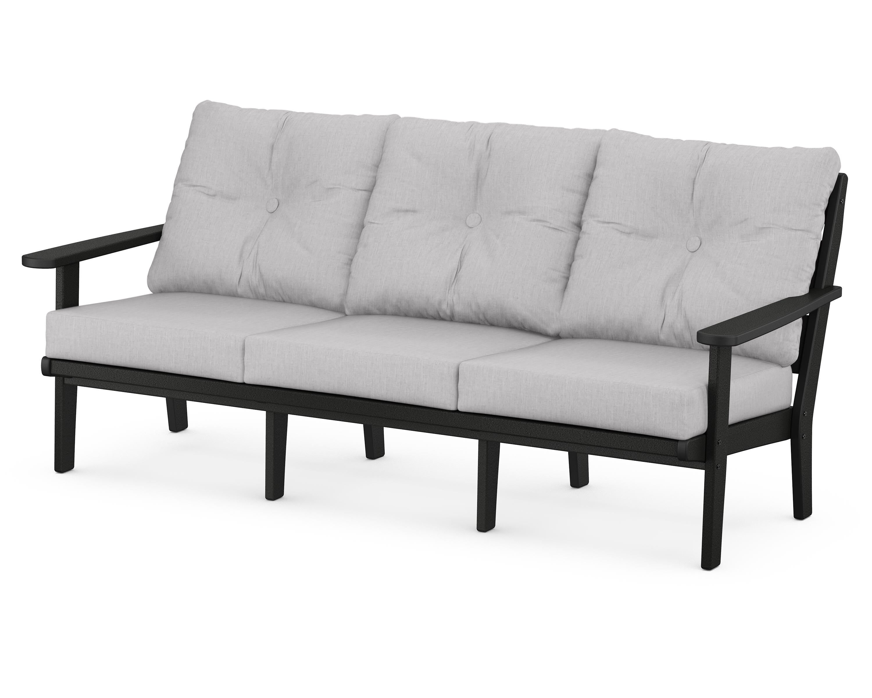 POLYWOOD® Lakeside Deep Seating Sofa in Black / Granite