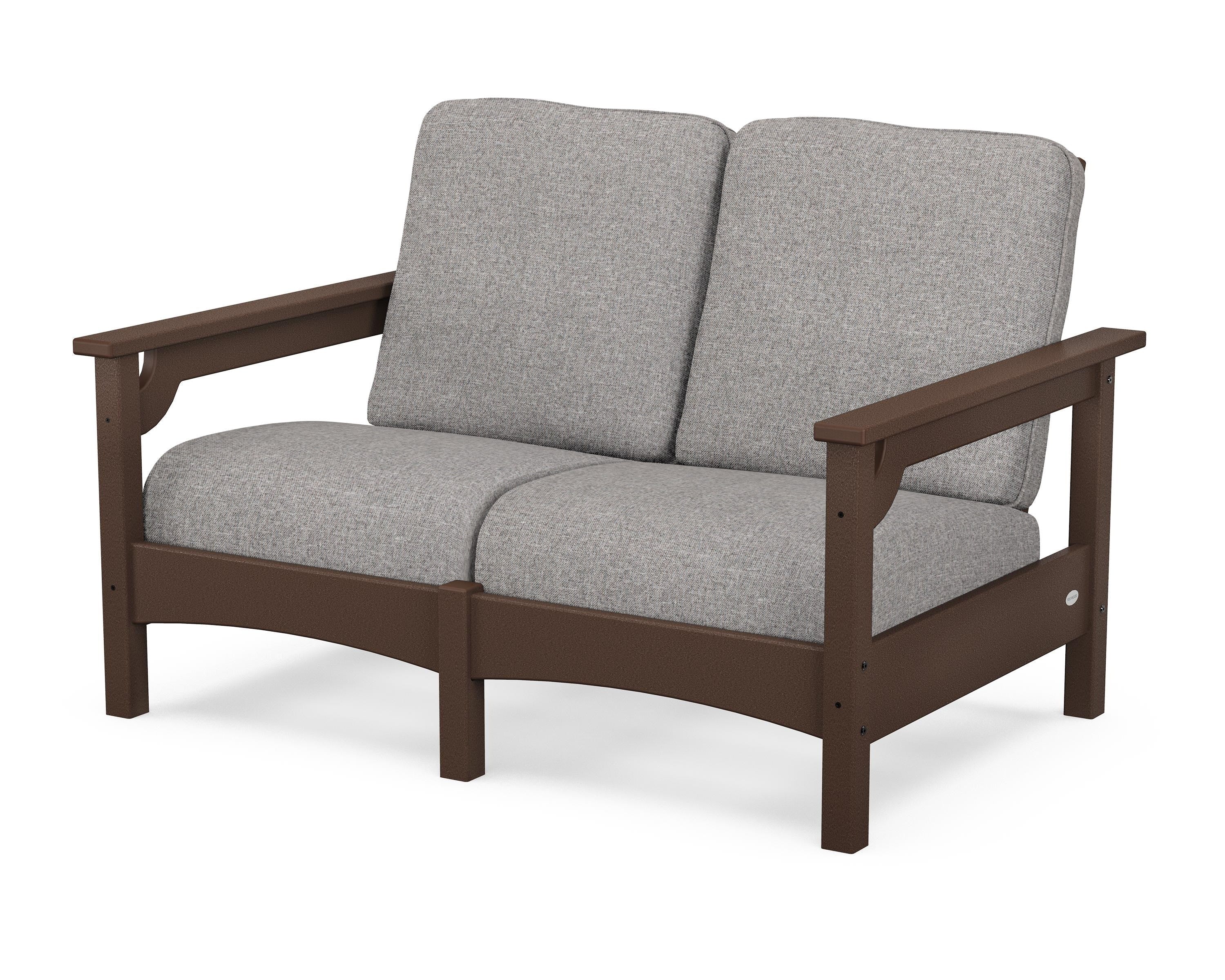 POLYWOOD® Club Loveseat in Mahogany / Grey Mist