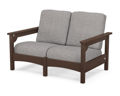 POLYWOOD® Club Loveseat in Mahogany / Grey Mist