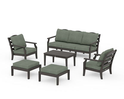 Draper James™ by  POLYWOOD® Savannah 6-Piece Lounge Sofa Set in Vintage Coffee / Cast Sage