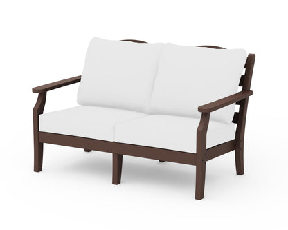 Draper James™ by  POLYWOOD® Savannah Deep Seating Loveseat in Mahogany / Natural