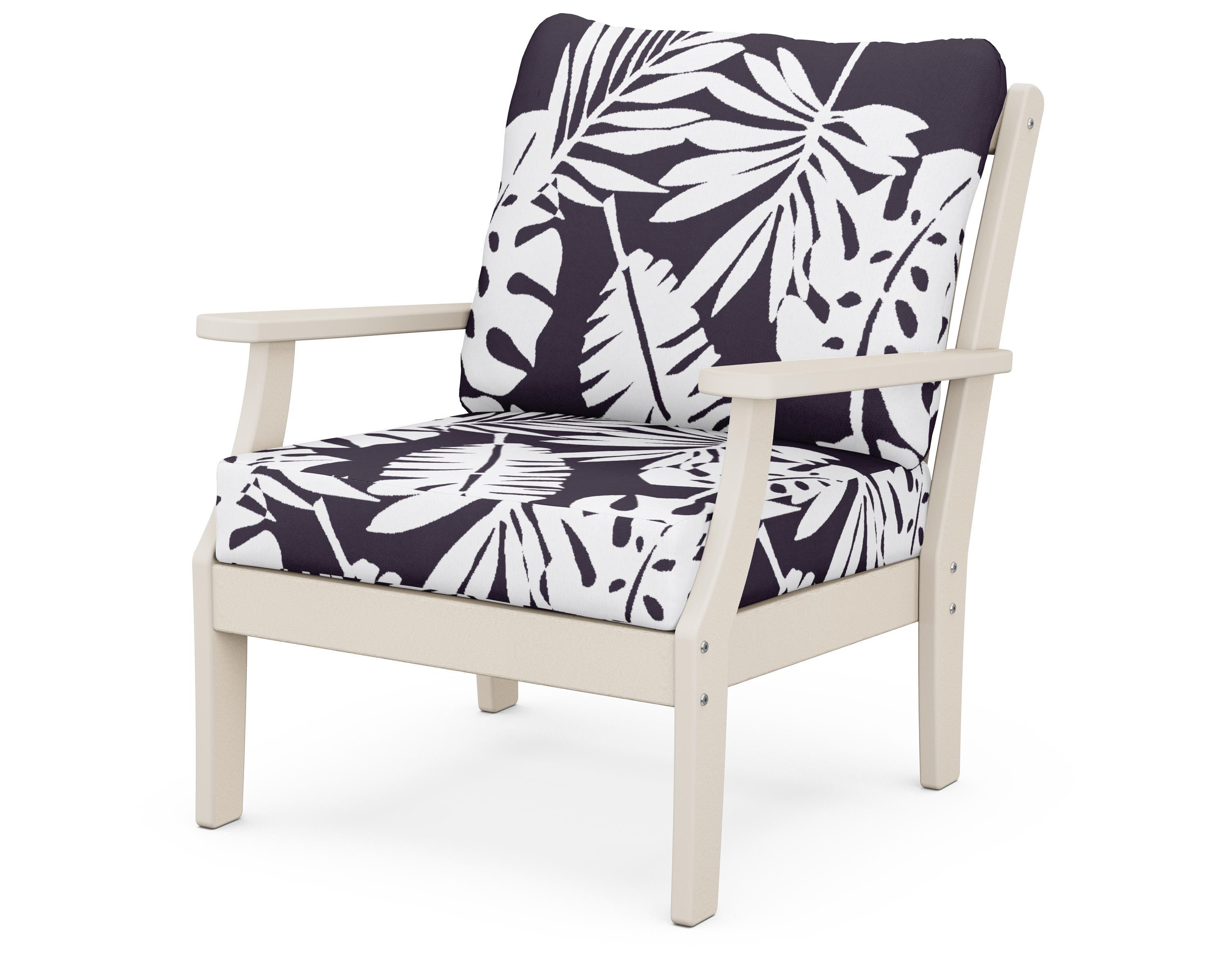 POLYWOOD® Braxton Deep Seating Chair in Sand / Leaf Navy