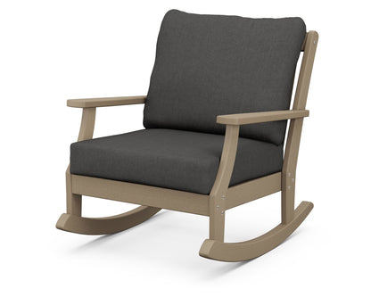 POLYWOOD® Braxton Deep Seating Rocking Chair in Vintage Sahara / Spectrum Carbon