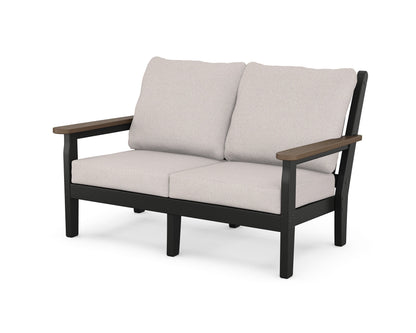POLYWOOD® Chippendale Deep Seating Loveseat in Black / Kona / Dune Burlap