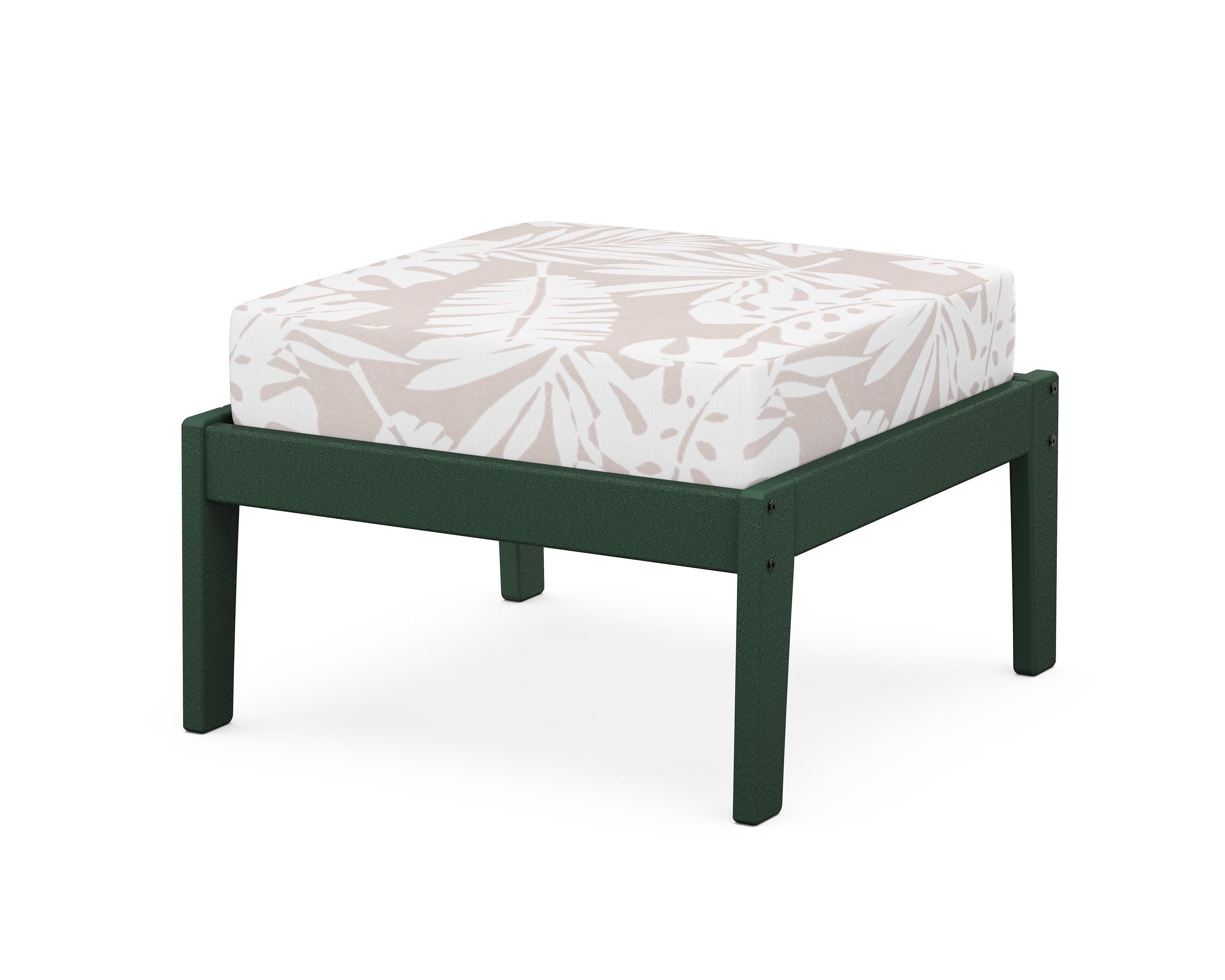 Unbranded Deep Seating Ottoman in Green / Leaf Dune Burlap