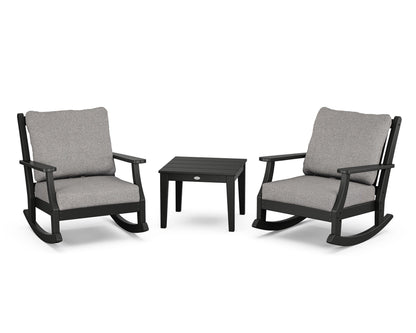 Country Living Wovendale 3-Piece Deep Seating Rocker Set in Black / Grey Mist