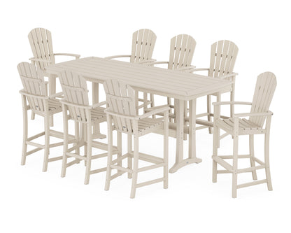 POLYWOOD® Palm Coast 9-Piece Bar Set with Trestle Legs in Sand