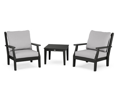 Country Living Wovendale 3-Piece Deep Seating Set in Black / Granite
