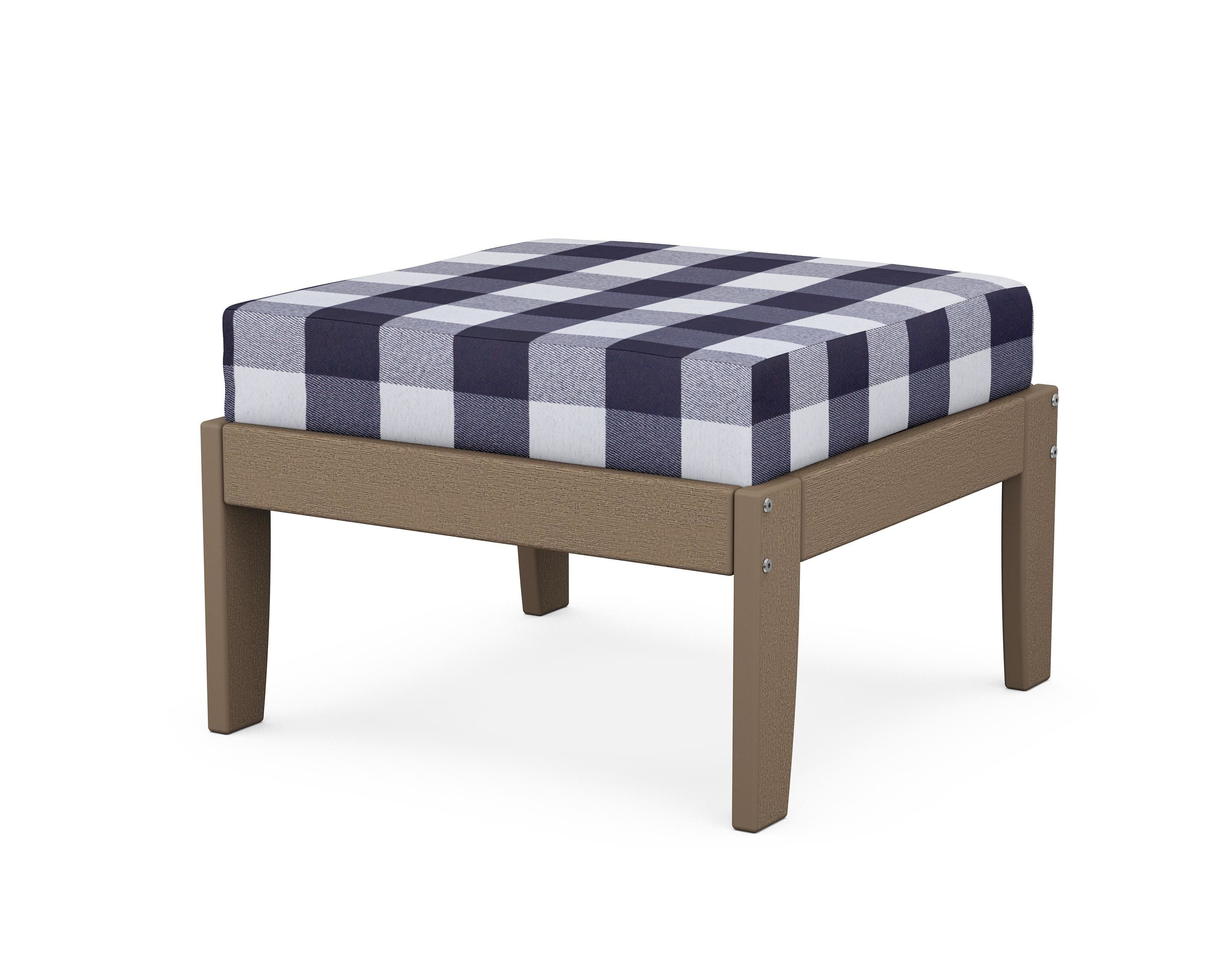 Unbranded Modular Ottoman - Classic in Vintage Sahara / Buffalo Plaid Navy