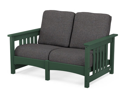 POLYWOOD® Club Mission Loveseat in Green / Ash Charcoal