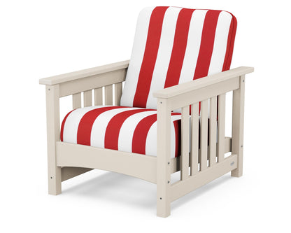 POLYWOOD® Club Mission Chair in Sand / Cabana Stripe Crimson