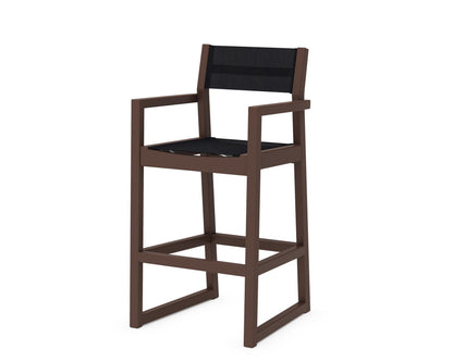 POLYWOOD® EDGE Sling Bar Arm Chair in Mahogany / Black Sling