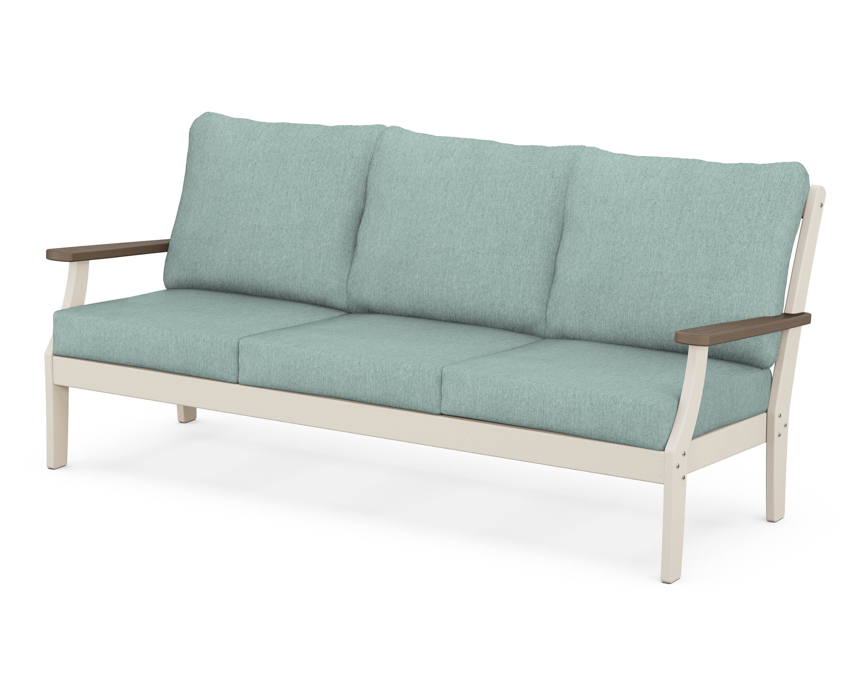 POLYWOOD® Braxton Deep Seating Sofa in Sand / Kona / Glacier Spa