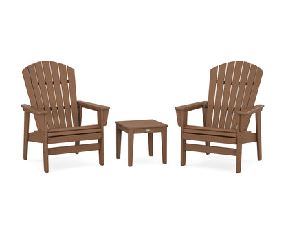 POLYWOOD® 3-Piece Nautical Grand Upright Adirondack Set in Teak