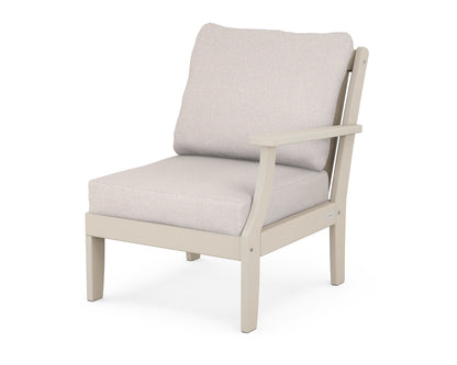 POLYWOOD® Braxton Modular Right Arm Chair in Sand / Dune Burlap