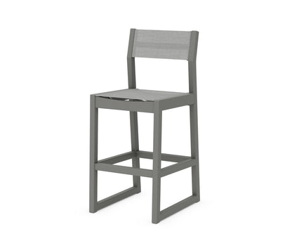 POLYWOOD® EDGE Sling Bar Side Chair in Slate Grey / Metallic Sling