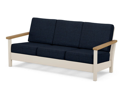 POLYWOOD® Harbour Deep Seating Sofa in Sand / Natural / Marine Indigo