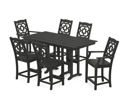 Chinoiserie 7-Piece Farmhouse Counter Set