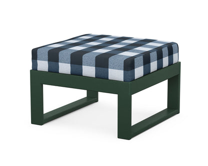 Unbranded Modular Ottoman - Modern in Green / Buffalo Plaid Marine Indigo