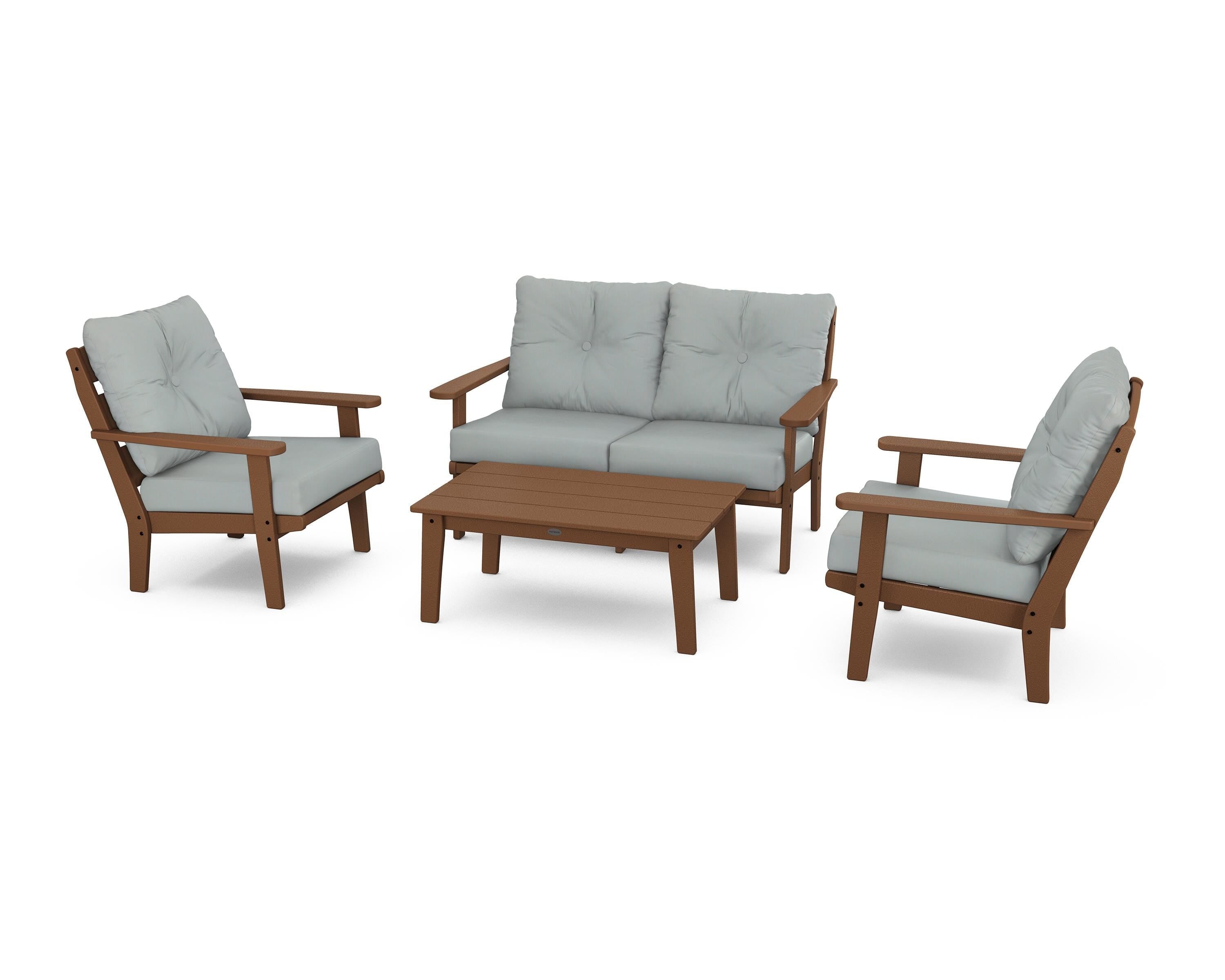 POLYWOOD® Lakeside 4-Piece Deep Seating Set in Teak / Spa