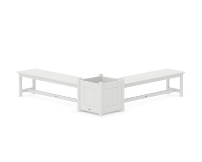 Country Living 60" Country Living L- Shaped Planter Bench Set- Large in White