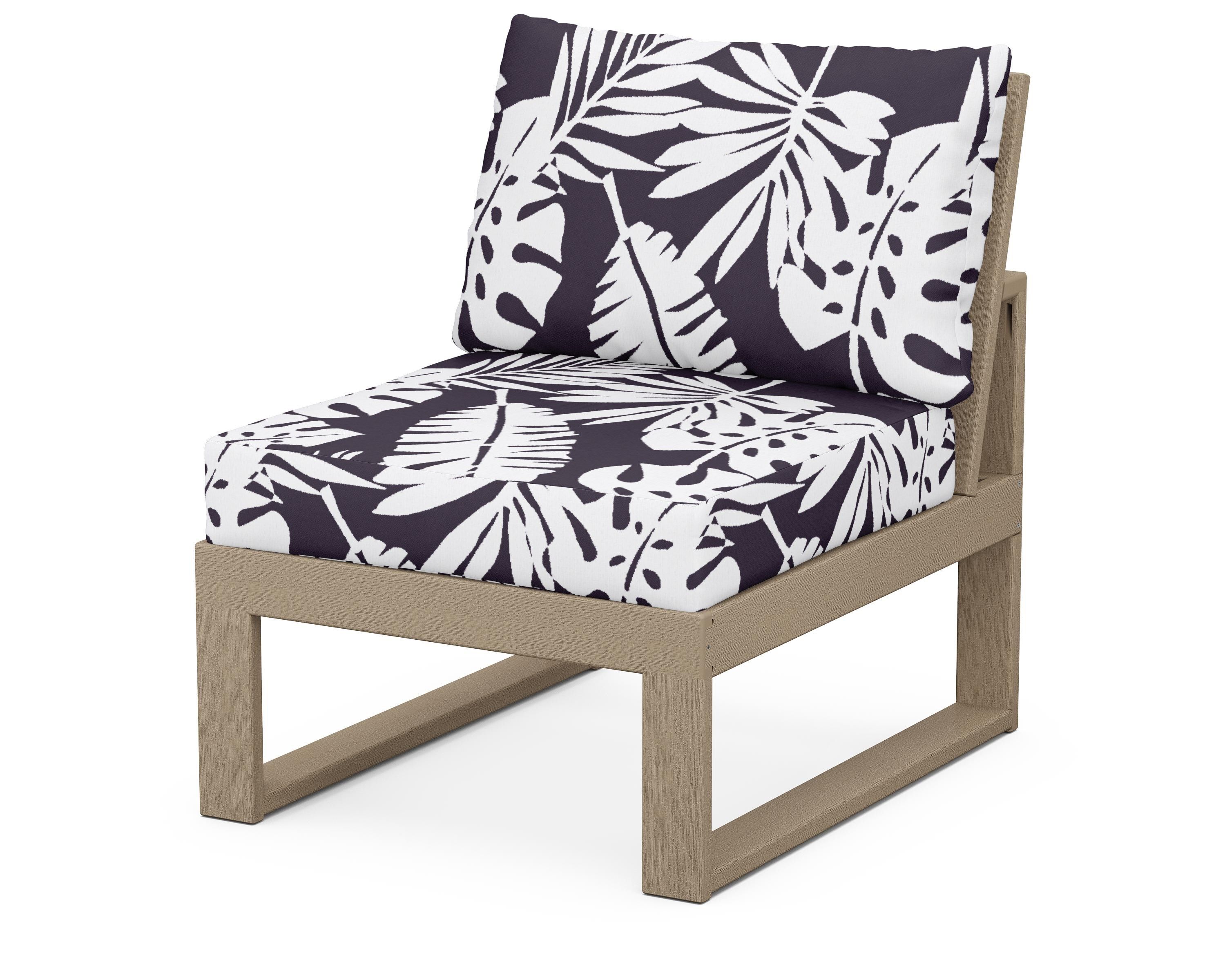 Unbranded Modular Armless Chair in Vintage Sahara / Leaf Navy