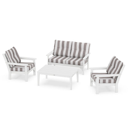 Vineyard 4 Piece Deep Seating Set - White