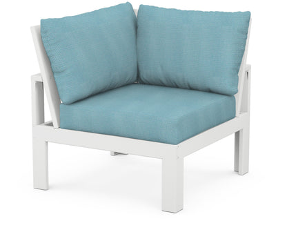 Unbranded Modular Corner Chair in White / Lattice Sky Blue