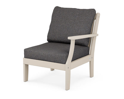 POLYWOOD® Braxton Modular Right Arm Chair in Sand / Ash Charcoal
