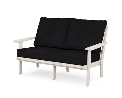 POLYWOOD® Prairie Deep Seating Loveseat in Sand / Midnight Linen
