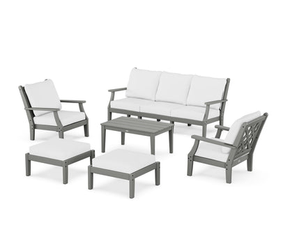 Country Living Wovendale 6-Piece Lounge Sofa Set in Slate Grey / Natural