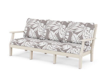 Martha Stewart by POLYWOOD® Chinoiserie Deep Seating Sofa in Sand / Leaf Grey Mist